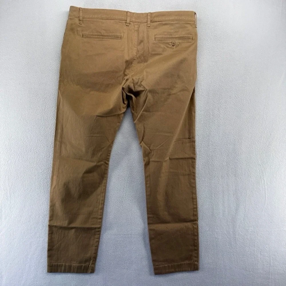 J.Crew 484 Slim Fit Stretch Chino Pants Mens 36x32 Brown Khaki Casual Trousers